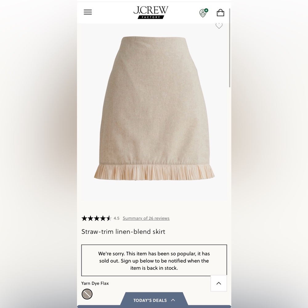 NWT J. Crew Cream Linen-Blend Pencil Skirt
